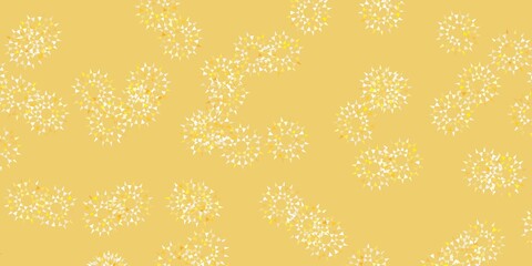 Light orange vector doodle template with flowers.
