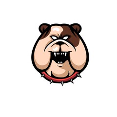 Angry head mascot of bulldog, concept style for sport logo, badge, emblem and t shirt printing