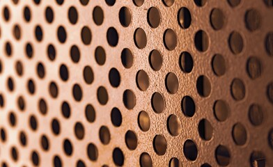 Close-up of a metal grill with round holes