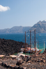 blue sea, blue sky, white ship big