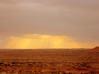 sunset over the desert