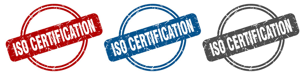 iso certification stamp. iso certification sign. iso certification label set