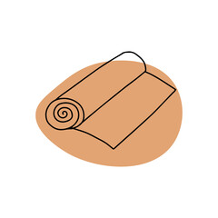 Linear illustration of a yoga mat