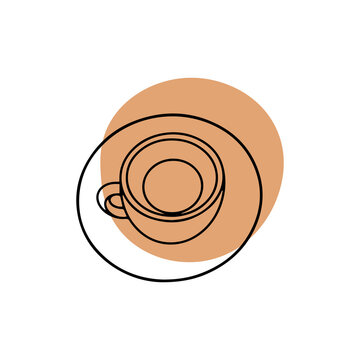 Linear illustration of a cup of coffee