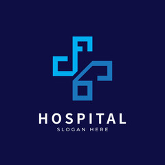 Fototapeta premium Health logo with initial letter F O, O F, F O logo designs concept. Medical health-care logo designs template.