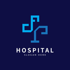 Obraz premium Health logo with initial letter F T, T F, F T logo designs concept. Medical health-care logo designs template.