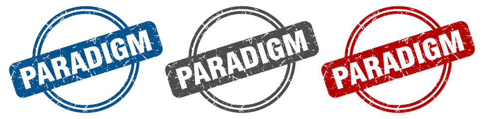 paradigm stamp. paradigm sign. paradigm label set - obrazy, fototapety, plakaty