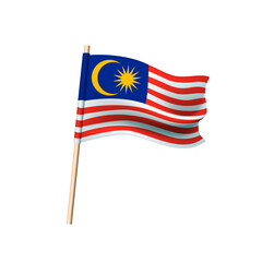 Malaysia flag on white background