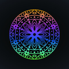simple mandala round ornament vector
