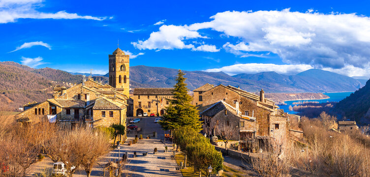 Typical beautiful villages of Spain - Ainsa Sobrarbe ,Huesca province, Pirenei mountains