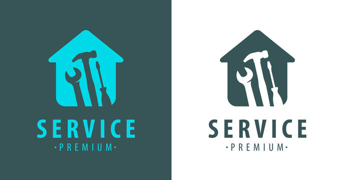 Service logo. Construction, apartment repair vector illustration