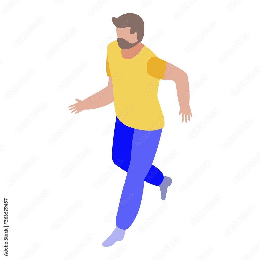Poster running recruiter icon. isometric of running recruiter vector icon for web design isolated on white 
