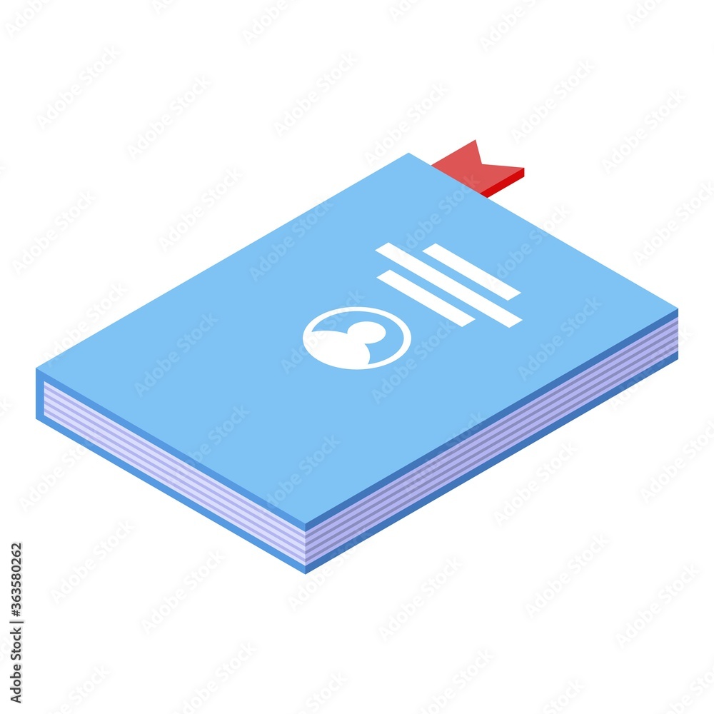 Poster recruiter notebook icon. isometric of recruiter notebook vector icon for web design isolated on whit