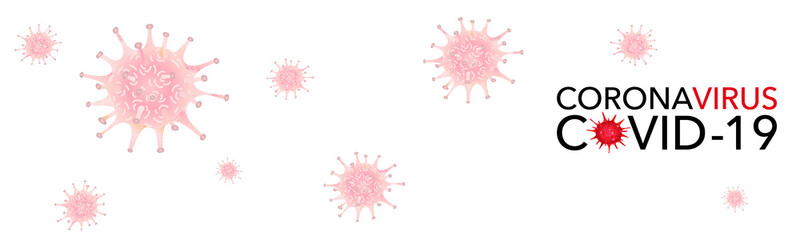 Covid 19, pandemic coronavirus, virus symbol, global warning. Covid-19 vector illustration background banner