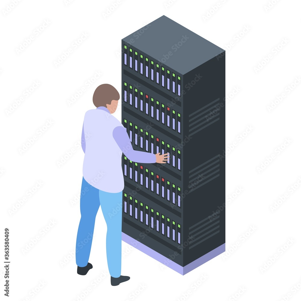 Poster it administrator icon. isometric of it administrator vector icon for web design isolated on white ba