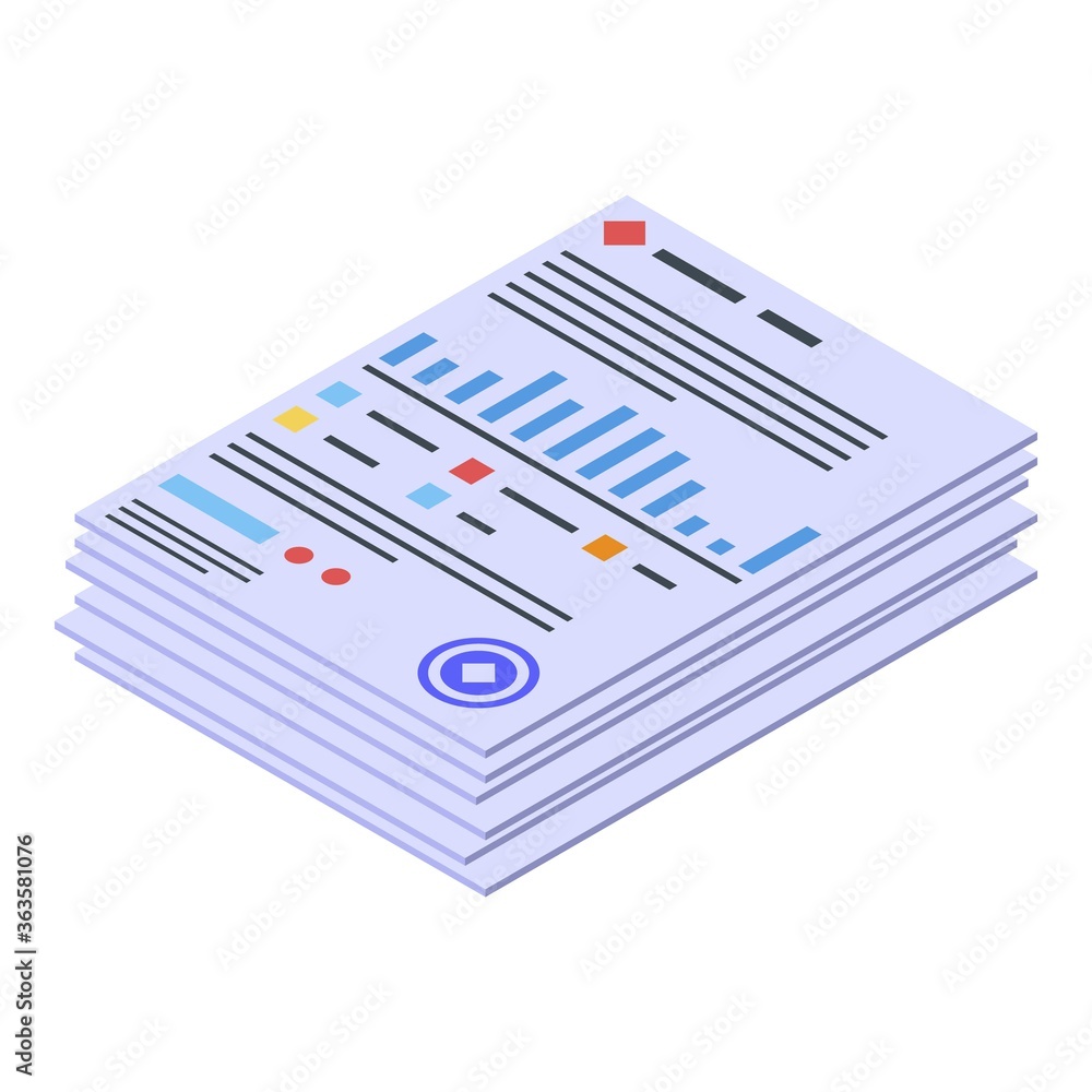 Poster it administrator papers icon. isometric of it administrator papers vector icon for web design isolat