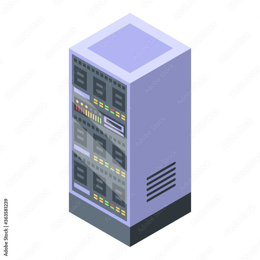 Poster modern server wardrobe icon. isometric of modern server wardrobe vector icon for web design isolated