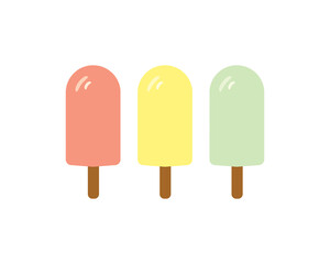 Flat Design Ice Cream Popsicle Illustration