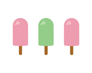 Flat Design Ice Cream Popsicle Illustration