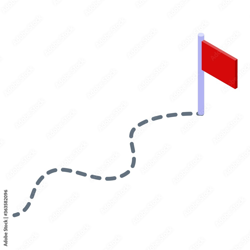 Poster Testing software flag route icon. Isometric of testing software flag route vector icon for web design isolated on white background