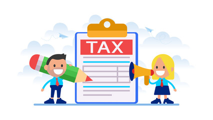 Online tax form vector illustration.
