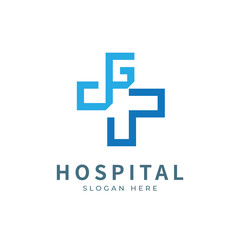 Fototapeta premium Health logo with initial letter G W, W G, G W logo designs concept. Medical health-care logo designs template.