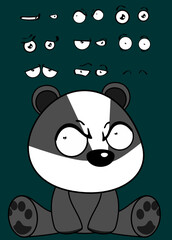 cute sitting baby furbelow cartoon expressions set collection in vector format