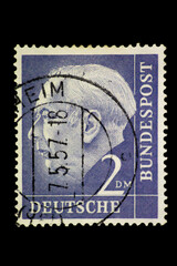 Postage stamp of the FRG No. 195. 16.06.1954. Federal President Theodor Heuss.