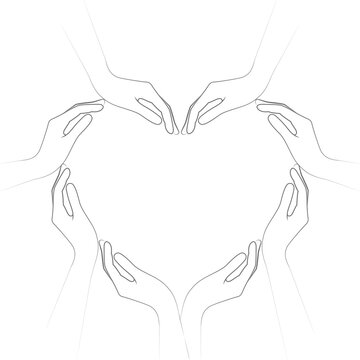 human hands form a heart isolated on white background vector illustration EPS10