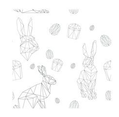 simple polygone vector art of easter pattern