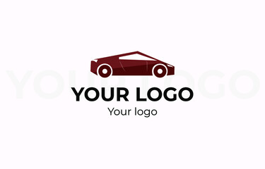 Obraz premium Vector logo with modern car silhouette