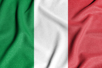 National flag of the Italy. The main symbol of an independent country. An attribute of the large size of a democratic state.