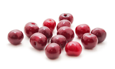 Red ripe cherries.