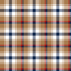 Beige and blue plaid pattern. Tartan design for pillows, shirts, dresses, tablecloth etc.