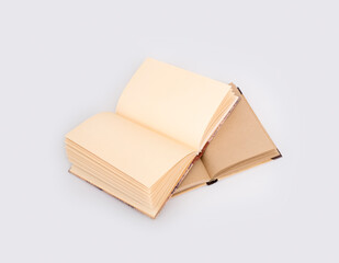 Mock two open craft notebooks  isolated on a white background
