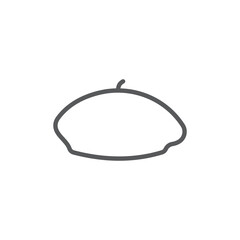 Beret cap vector icon symbol isolated on white background