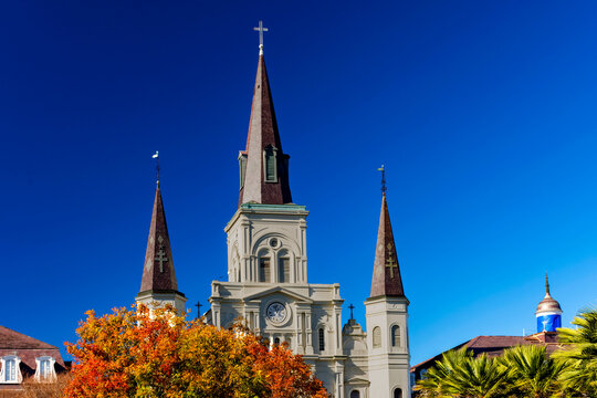 St. Louis Cathedral in New Orleans, Louisiana near Jackson Square in the autumn