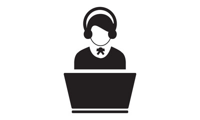 Online customer care icon. vector graphics 
