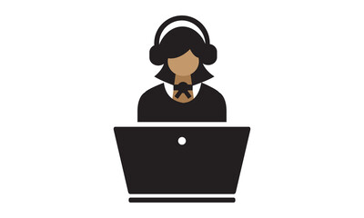 Online customer care icon. vector graphics 