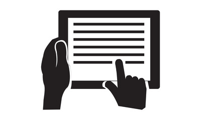Reading , eBook, iPad, text, news,tablet icon