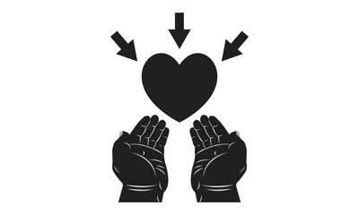 Charity donation icon. vector graphics 