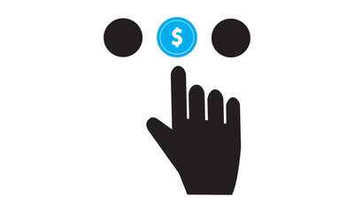 Paid to click icon. vector graphics 