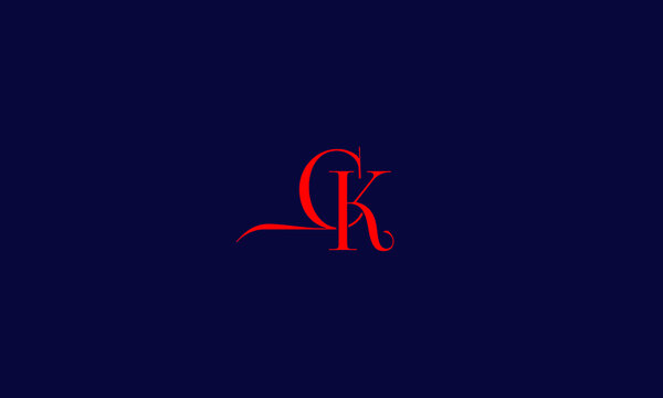 Alphabet letter icon symbol monogram logo CK