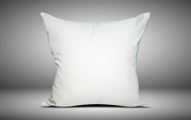 close up of a white pillow isolated on white background