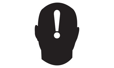 Account alert icon. vector graphics 