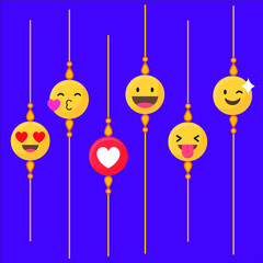 Raksha Bandhan emoji pack vector design