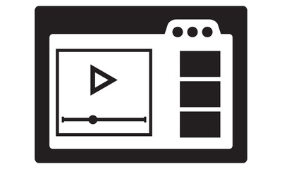 Online video icon. vector graphics 