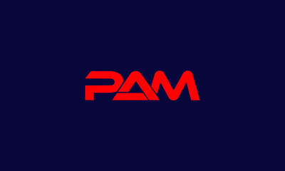 Fototapeta na wymiar Alphabet letter icon symbol monogram logo PAM