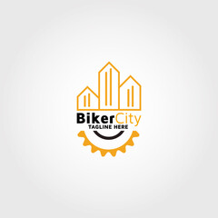 biker city vector logo design template inspiration and idea