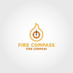 fire compass vector logo design template